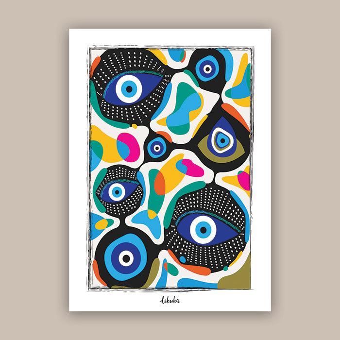 Evil Eye Beads - Maşallah Original Art Print | Poster | Canvas