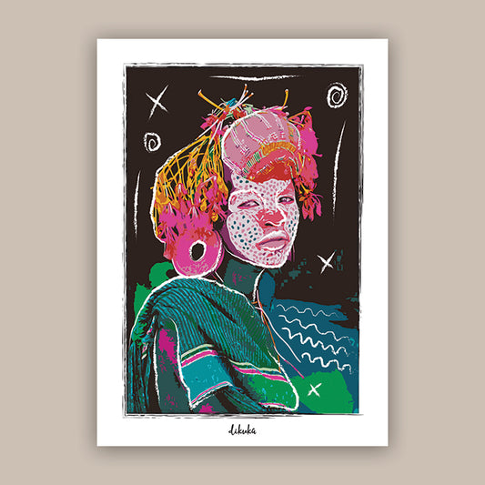 Suri Woman Omo Valley - Original Art Print | Poster | Canvas