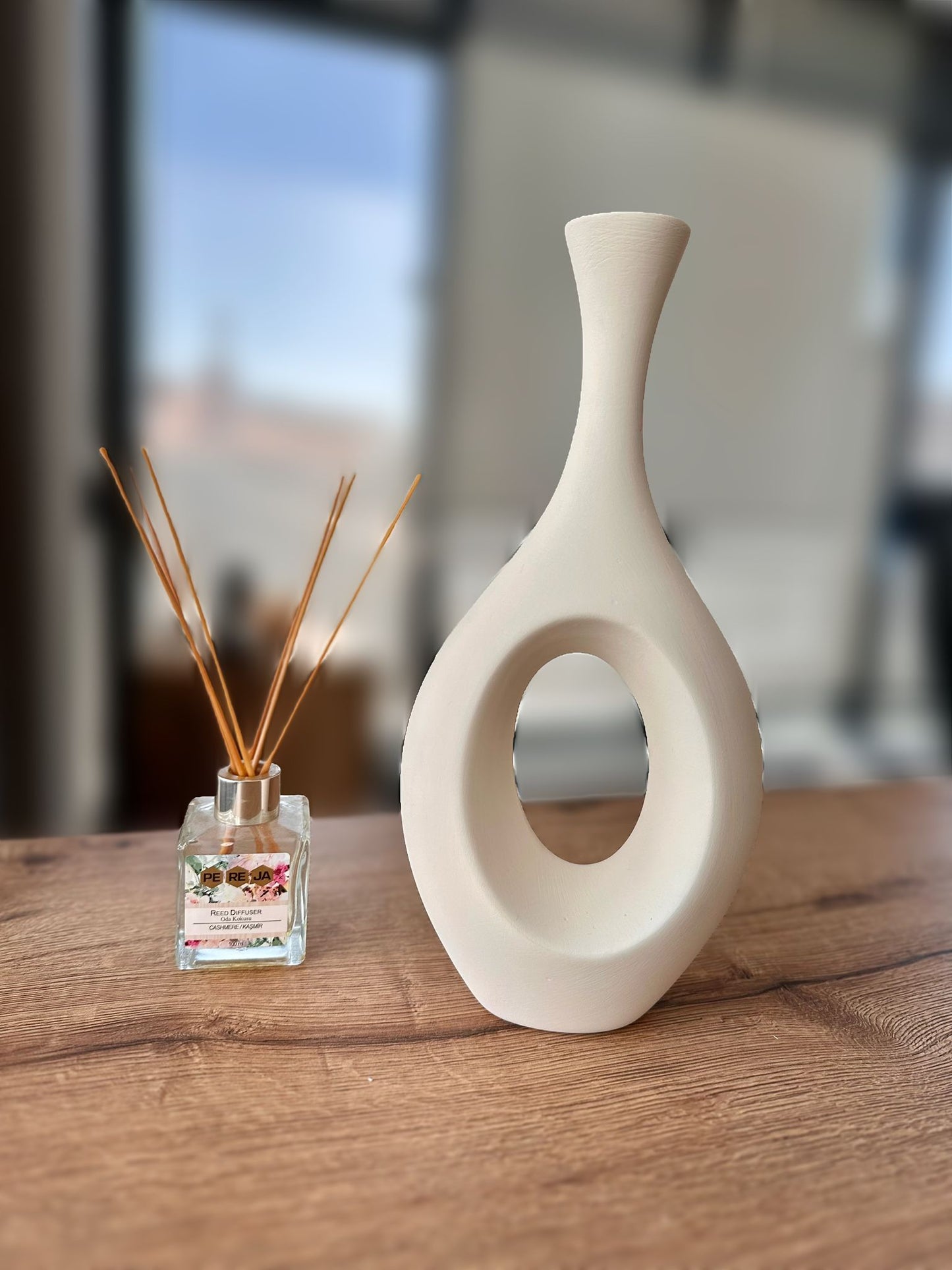 İnce Boyun Modern Seramik Vazo 3 lü Set