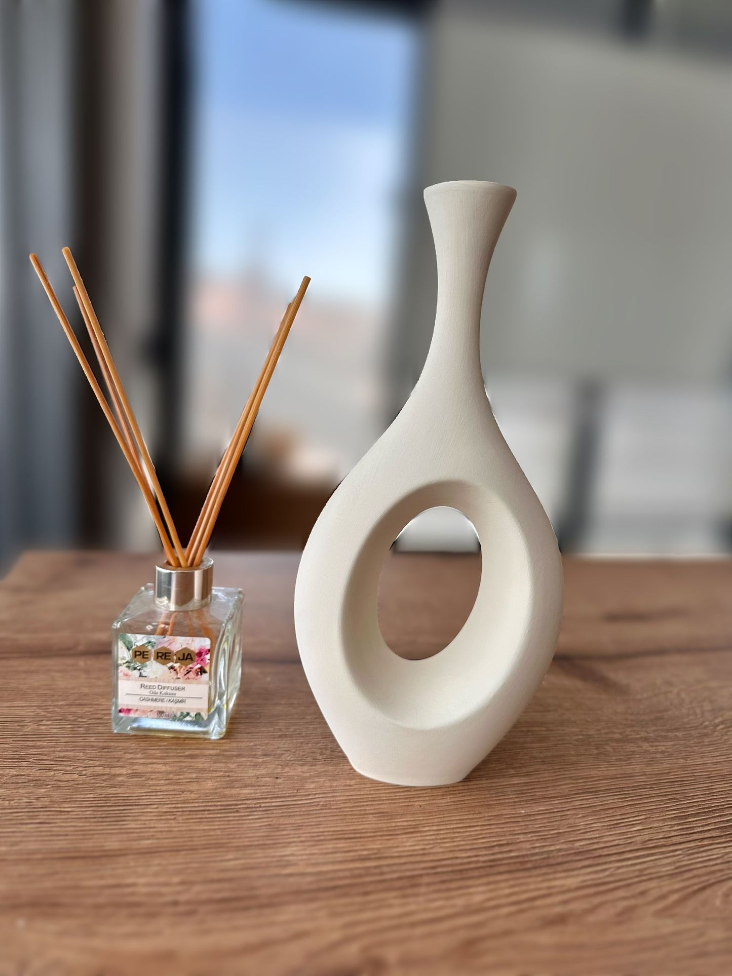 İnce Boyun Modern Seramik Vazo 3 lü Set