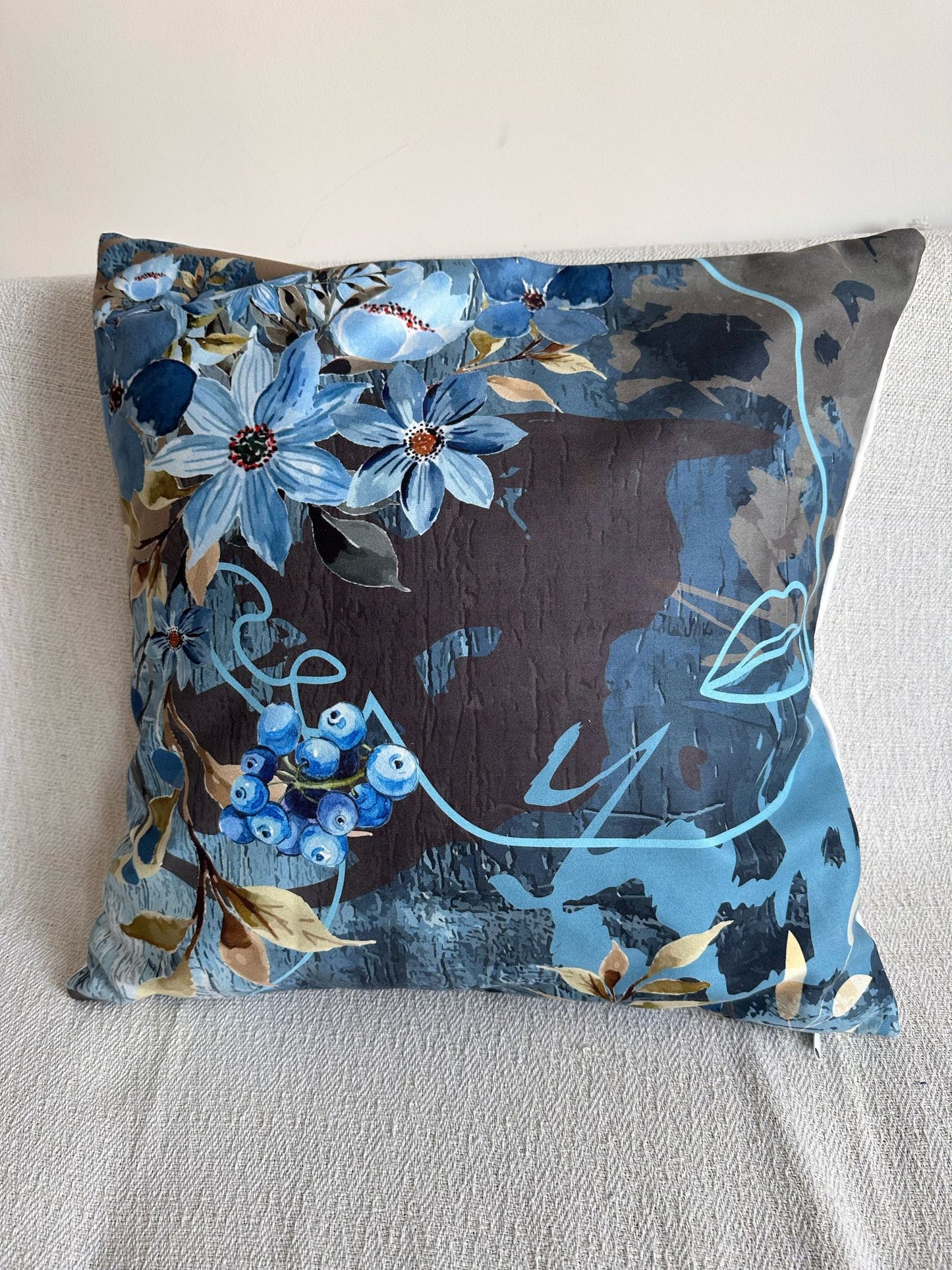 Çiçek 2 Kolleksiyonu Kırlent Kılıfı 43X43 cm Yastık Kılıfı