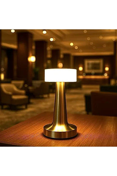 Denver Şarjlı Masa Lambası – 3 Renkli LED, USB'li, Bakır Tasarım