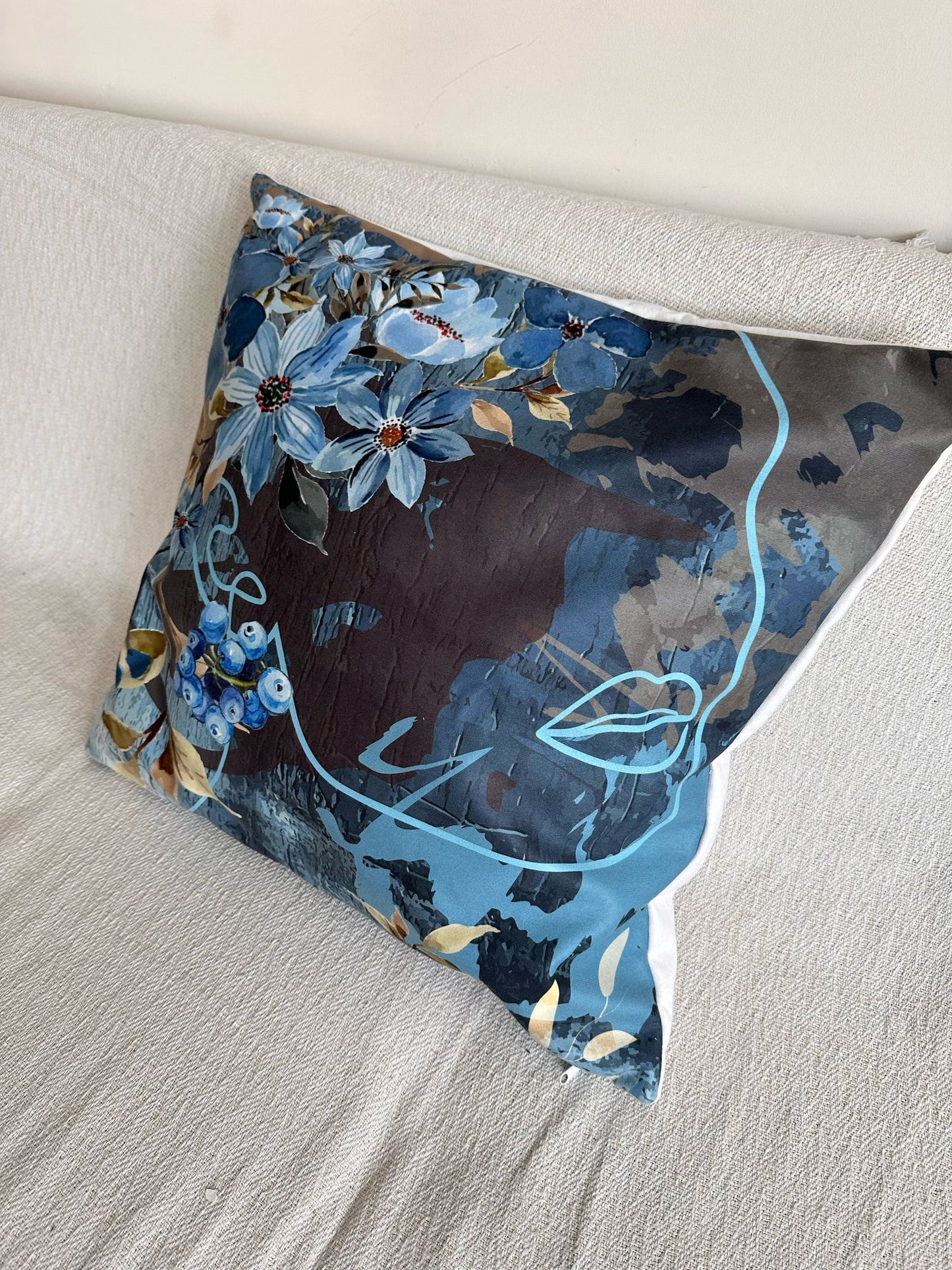 Çiçek 2 Kolleksiyonu Kırlent Kılıfı 43X43 cm Yastık Kılıfı