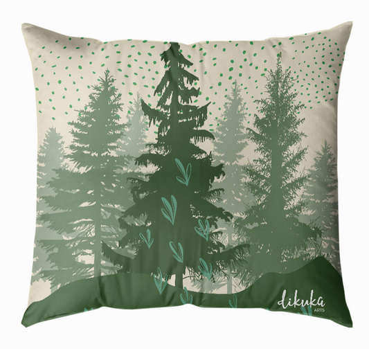 Çam Ağaçları Desenli 2 43x43 Yastık Kılıfı