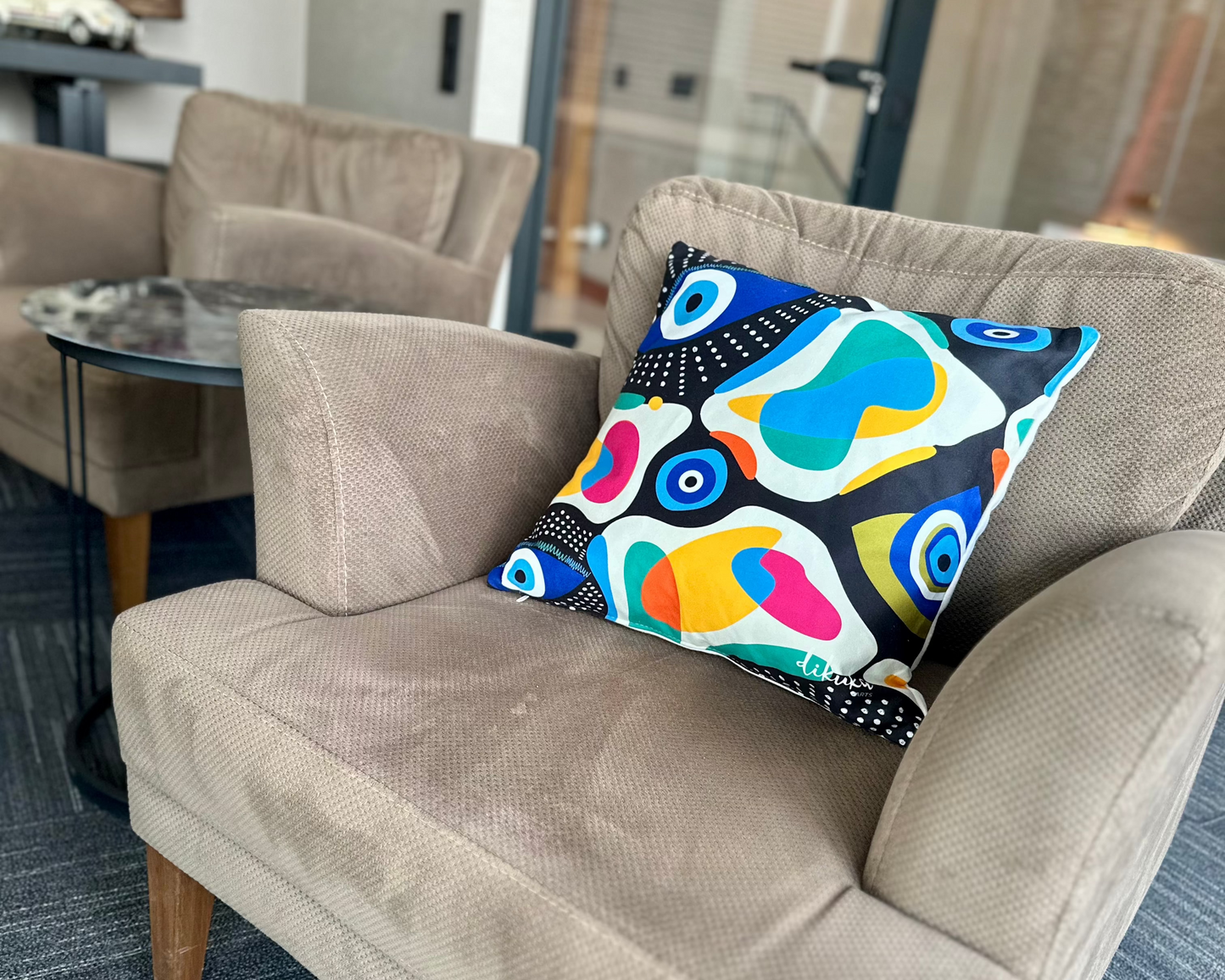 Maşallah Nazar Boncuklu 43x43 Yastık Kılıfı