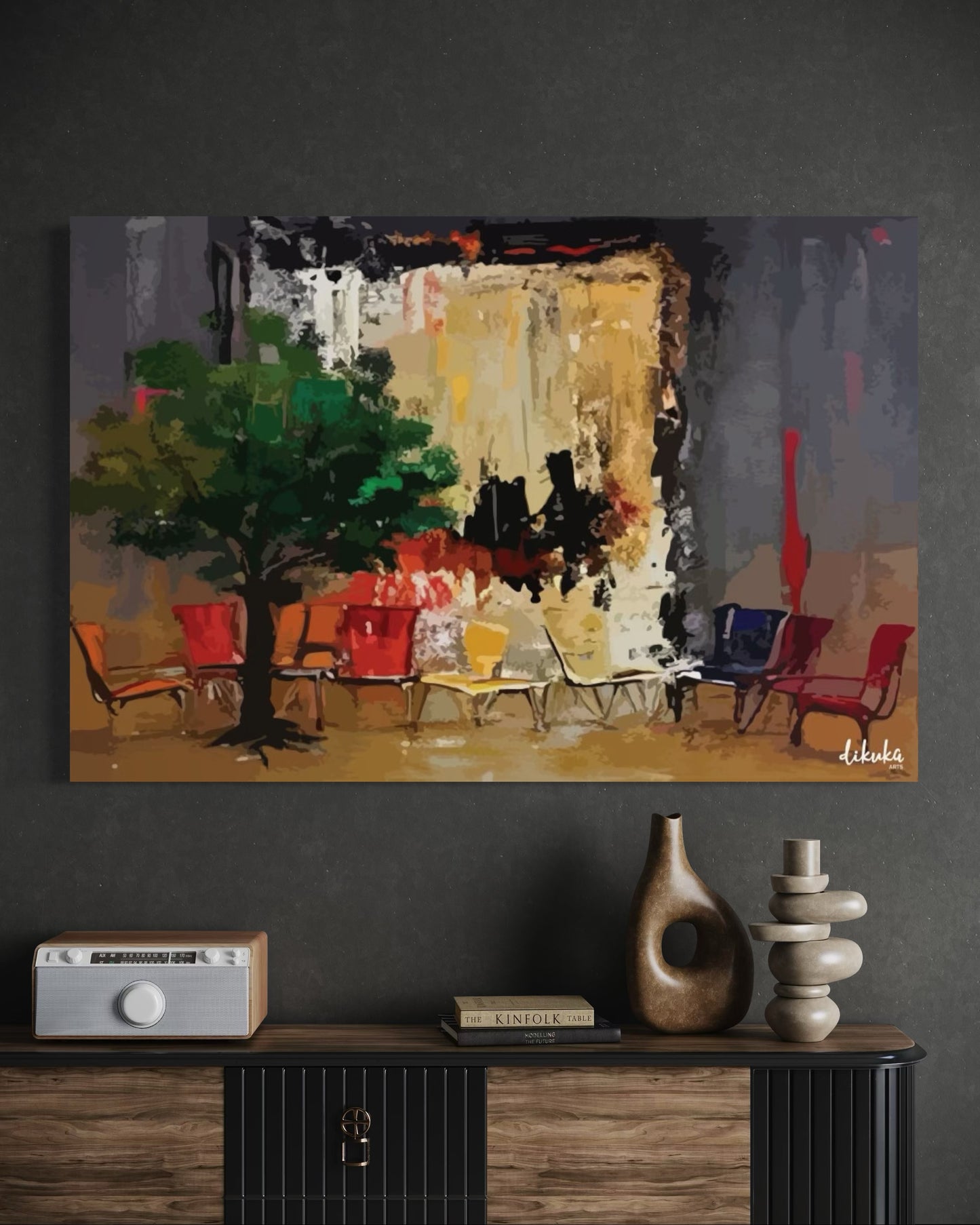 "Bir Devrin Ardından" Soyut Modern Tuval Dijital Kanvas Tablo