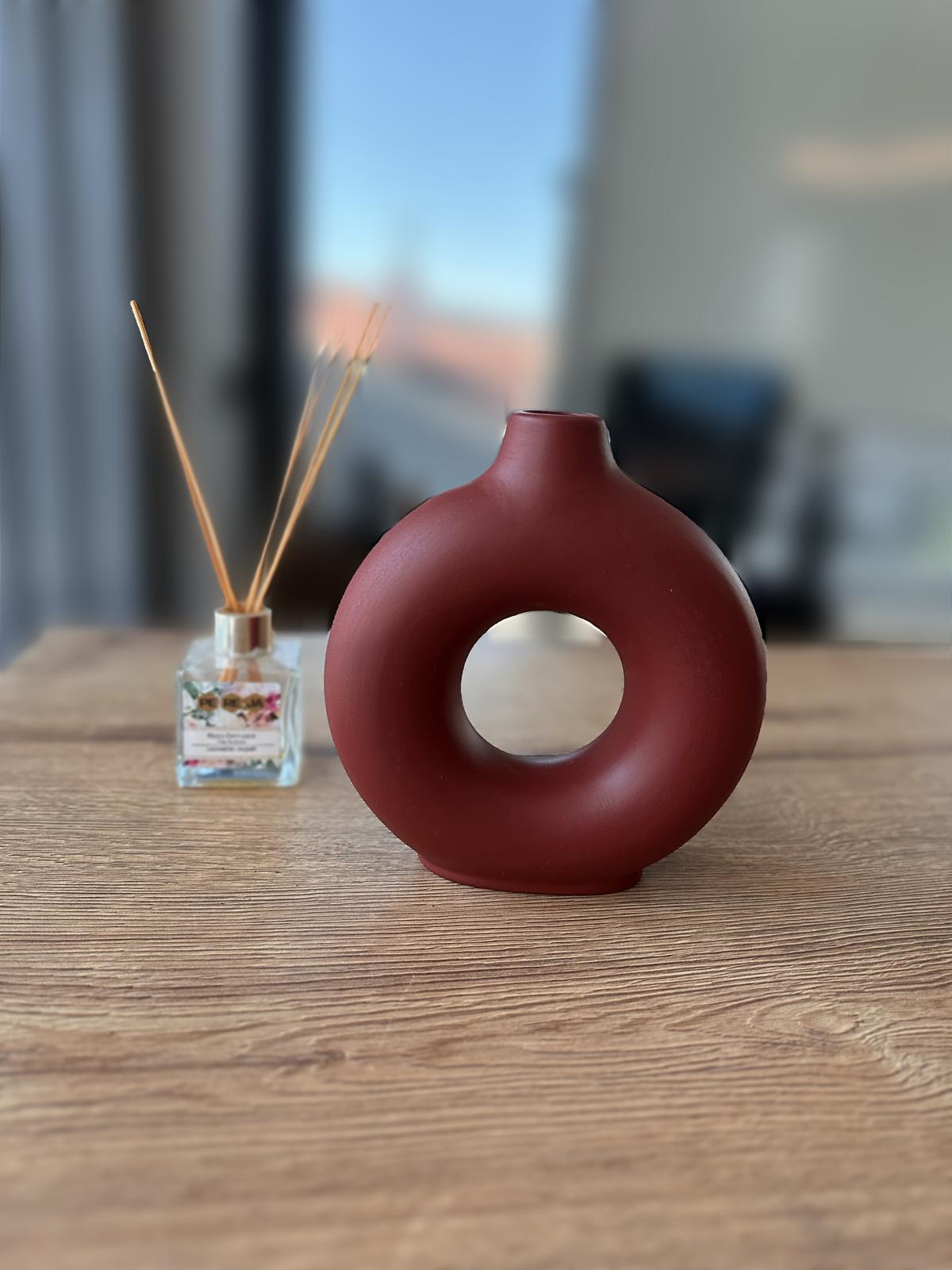 Halka Form Modern Seramik Vazo 2 li Set