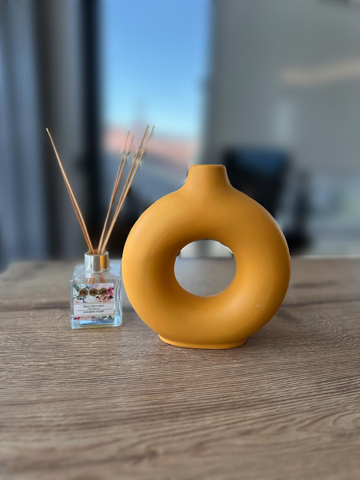 Halka Form Modern Seramik Vazo 2 li Set