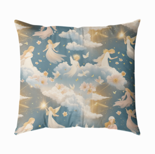 “Cennetin Dokunuşu” – İlahi Figürlü   43x43 Yastık Kılıfı
