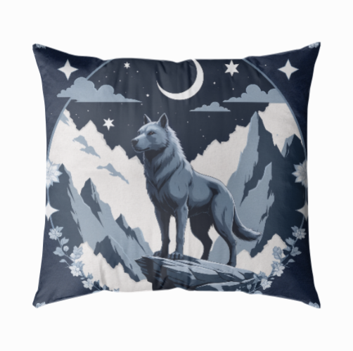 Bozkurt ve Hilal Motifli Yastık Kılıfı | Türk Mitolojisi 43x43 cm