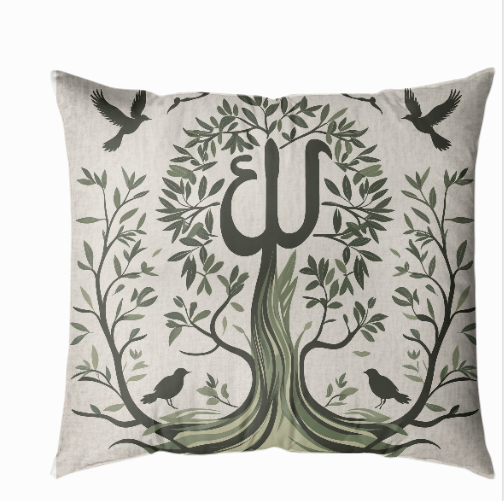 Elif Ağacı: Tevhit ve Sadelik Temalı 1  Yastık Kılıfı 43x43 cm