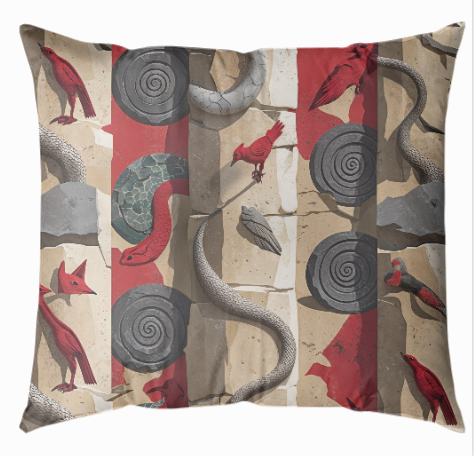 "Göbekli Tepe Ruhu: Mitolojik Desenli 1 Yastık Kılıfı 43x43 cm