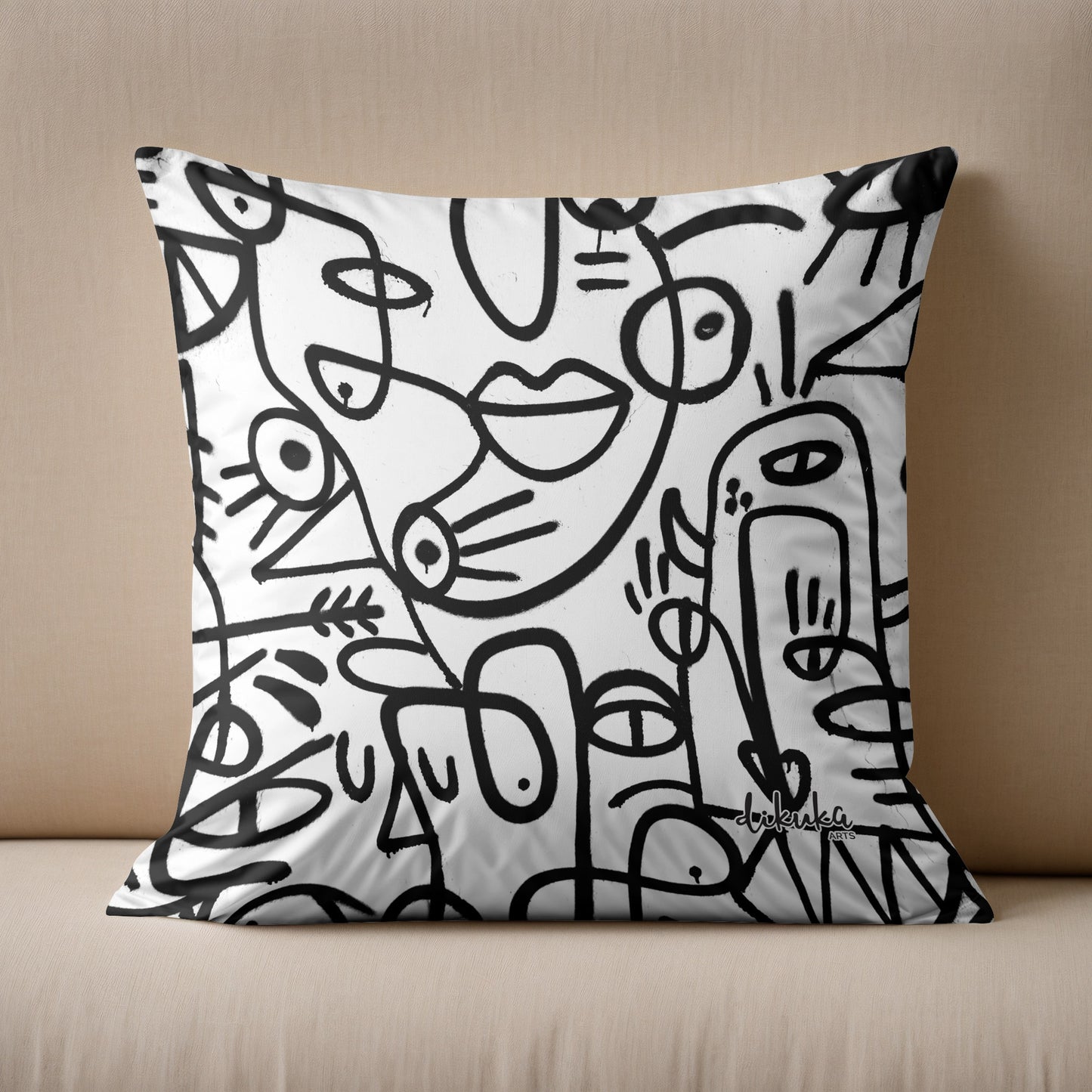 Sokak Ruhu – Barselona Çizgisi Yastık Kılıfı & Yastık 43X43 cm